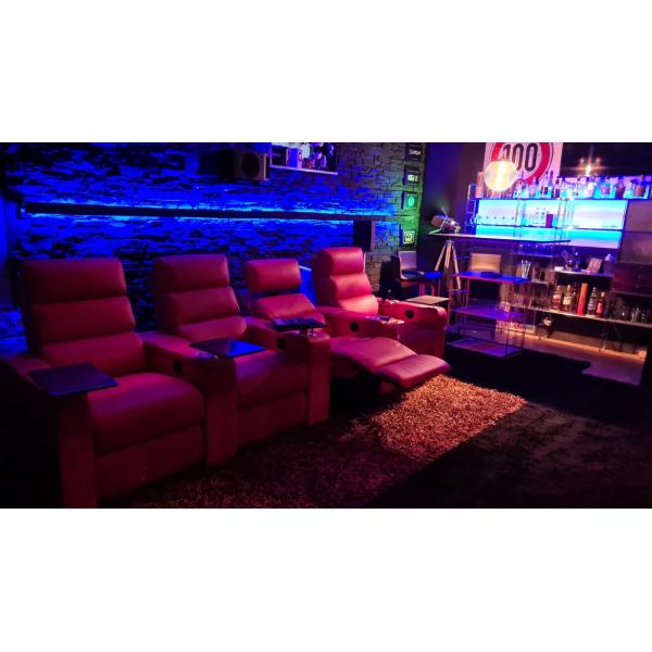 Гостиная домашнего театра большого размера электрическая, софа темный Браун Реклинер электричества