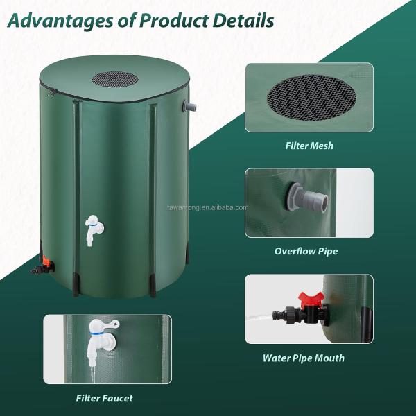 100 галлонов портативный резервуар для хранения воды складная дождевая бочка для сада складной ПВХ