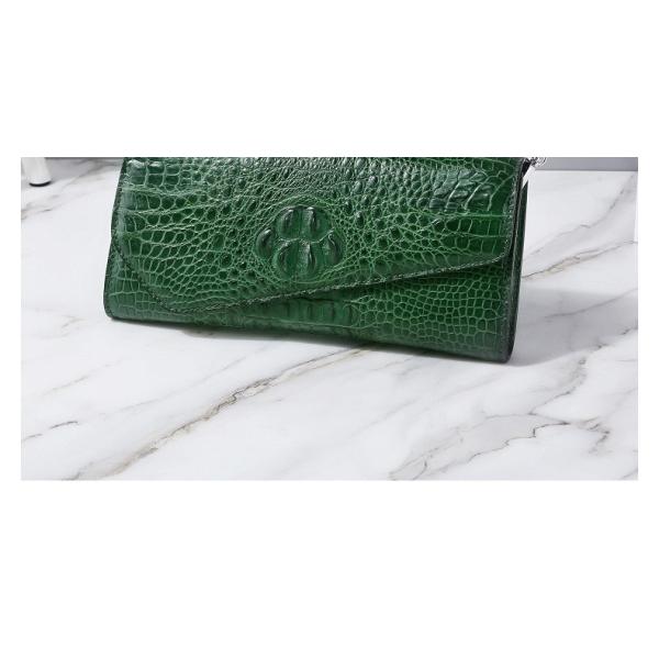Authentic Crocodile Skin Women Envelop Purse Genuine Alligator Leather Lady Phone Clutch Bag Female Cross Shoulder Bag
