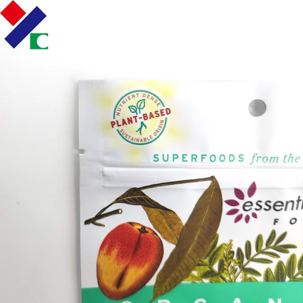 Eco Friendly Biodegradable Custom Printed Stand Up Doypack Stand Up Pouch For Super Food
