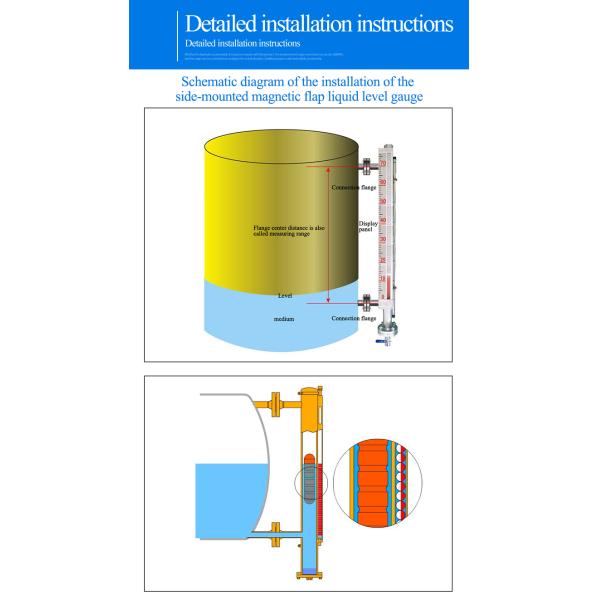 4-20mA Hydraulic Magnetic Level Transmitter Oil Fuel Tank Level Indicator