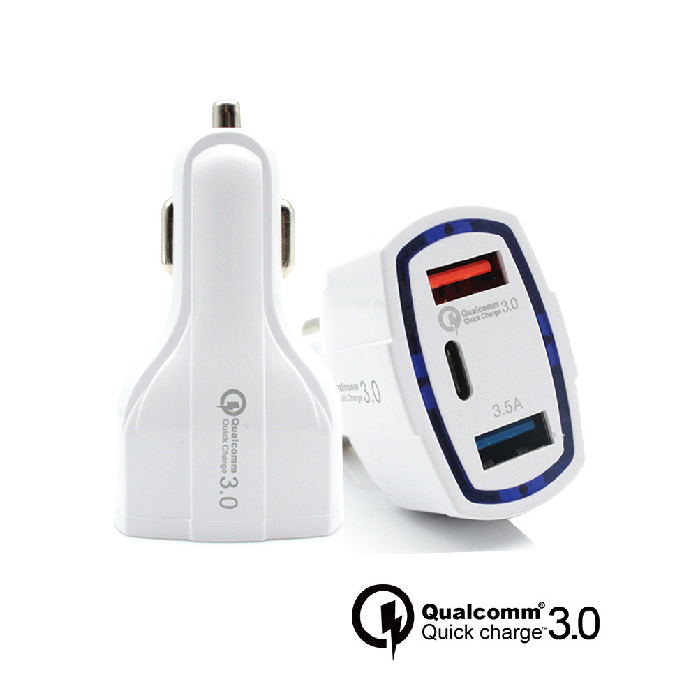 Тип c быстрого заряжателя автомобиля QC 3,0 USB обязанности автоматического двойного портативный
