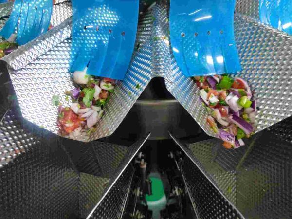 IP65 2500ml Hopper 14 Heads Weigher For Fresh Ingredient