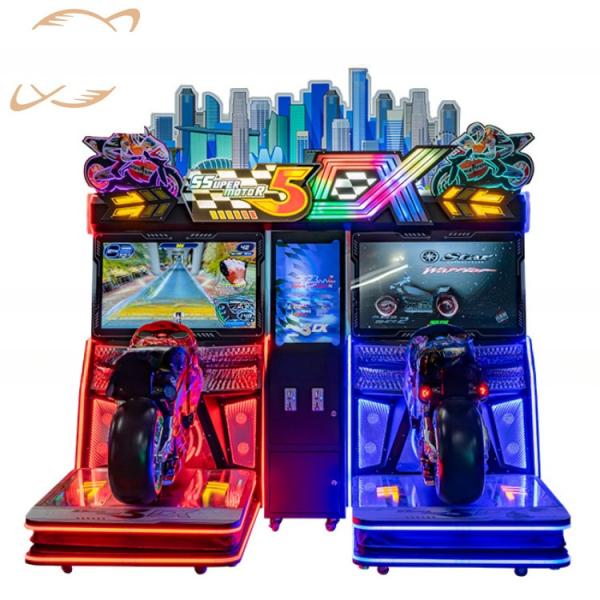 Machine de jeu de moto dynamique arcade simuléeuse de machine de jeu de course de voiture
