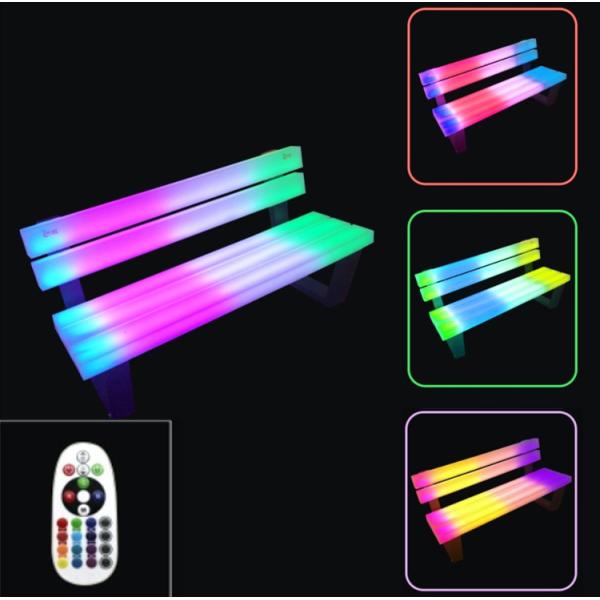 LED Bench lights park chair auditorium outdoor leisure shopping mall rest waiting color charging remote control