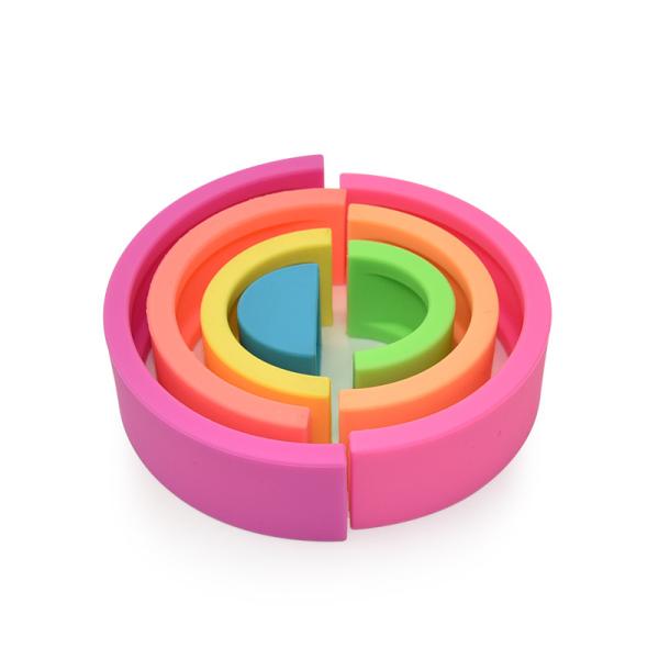 Rainbow Alike 14cm Arch Baby Stacking Toy BPA Free Silicone Blocks