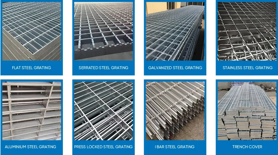 Rust-Proof Galvanized Steel Grating with Serrated Non-Slip Surface for Industrial Platforms