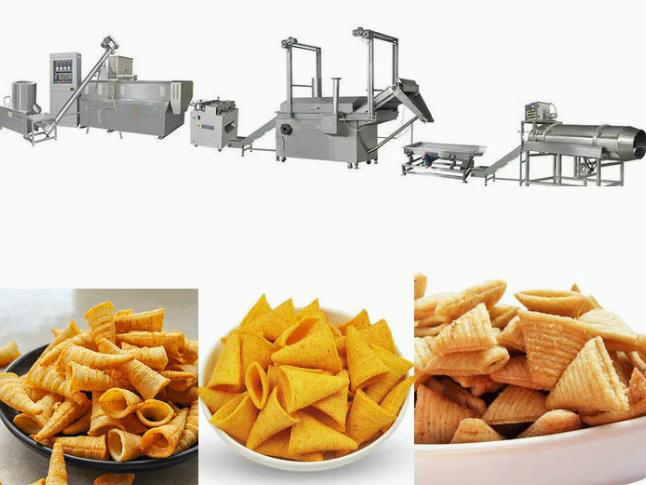 Extruded Fried Snack 3D Flour Bugles Chips Making Machine 50HZ