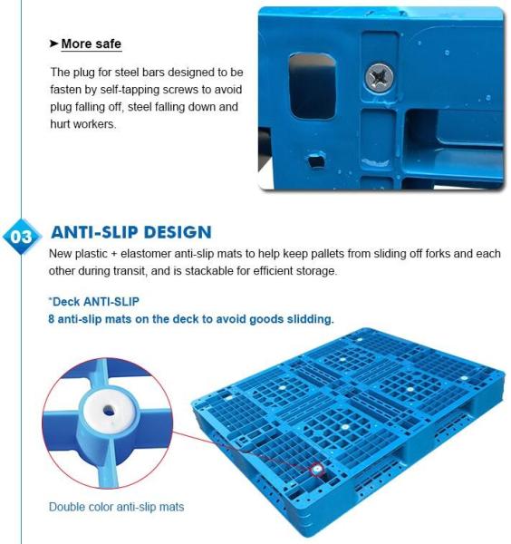 Light weight one time plastic pallets for transport and storage, Heavy duty cross bottom plastic pallet with 6 runners