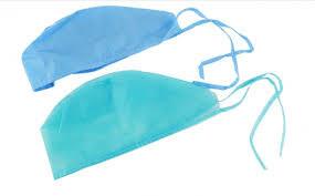 Non Woven Disposable Bouffant Surgical Caps Blue Green For Laboratory