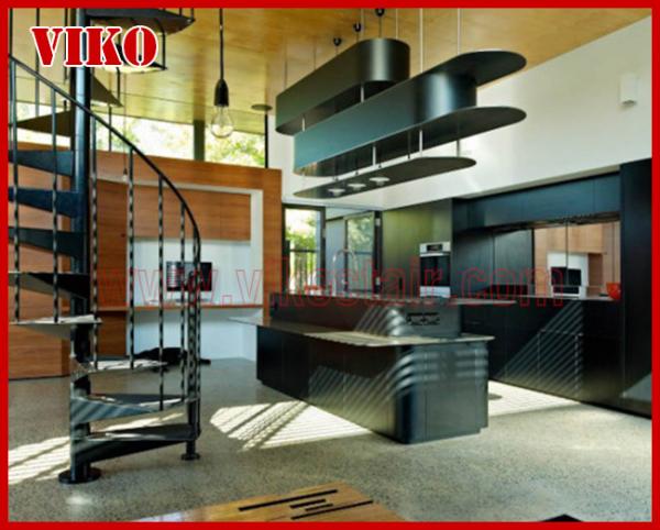 Spiral StaircaseVH42S Tread  304 Stainless Steel  Aluminum  Baluster Glass Handrail 304 Stainless Steel