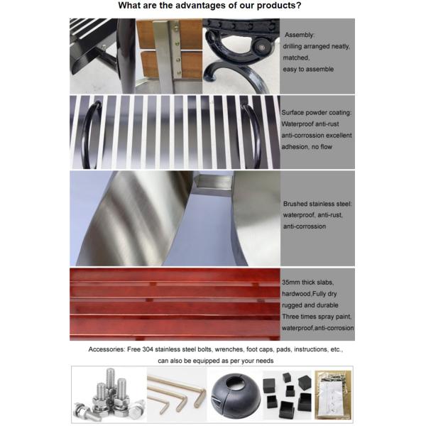 Recycled Antioxidant EN840 Cast Iron And Wood Garden Bench