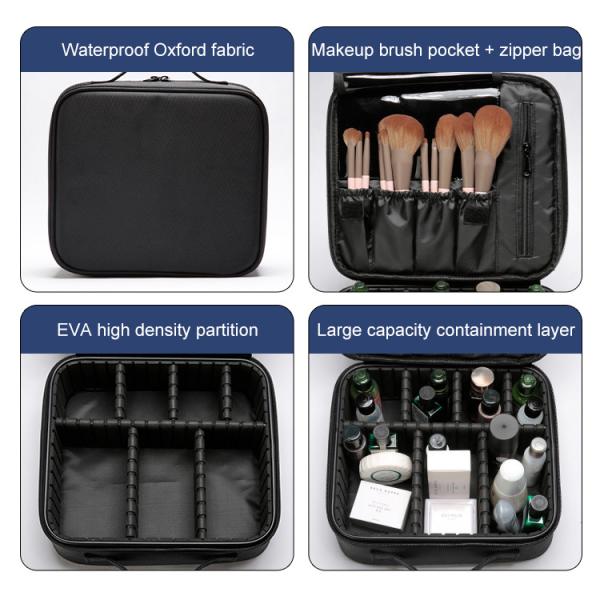 Вышитое маникюром функциональное косметической сумки черноты татуировки Multi