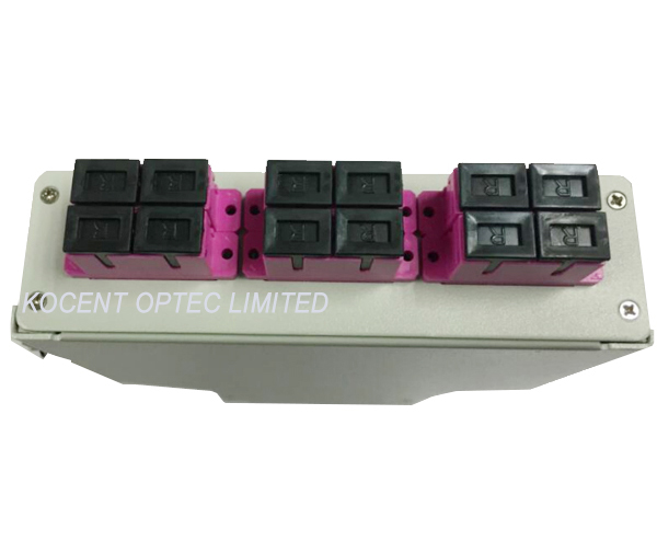 Din-rail Din Box Indoor Rack Mount Fiber Optic Terminal Box 6 Port SC Duplex OM4 OM5