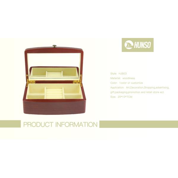 Genuine Wooded Necklace Organiser Box Leather Velvet Inside For Earrings