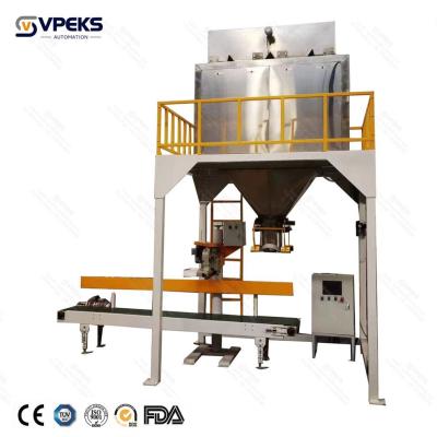 Semi Automatic 5- 25kg Wheat Flour Corn Rice Powder Bag Weighing Packaging With Conveyor And Sewing Machine
