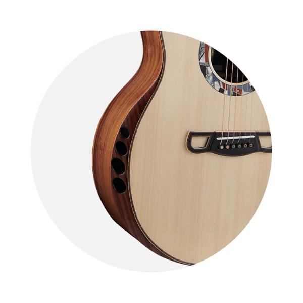 Custom Extrema Poison Folk Acoustic Guitar Solid Spruce Santos Rosewood Body Arm Rest GJ Cutaway
