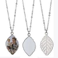 Custom Metal Love Necklace Unique Sublimation Leaf Pendant Necklace Sublimation Jewelry