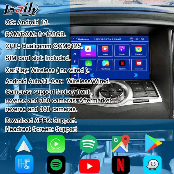 Lsailt 8G CarPlay&Android Видео интерфейс для Nissan Maxima 09-15 Infiniti G37 с Google, YouTube, NetFlix