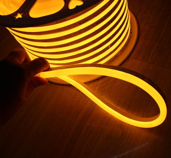 50m spool anti-UV full waterproof IP68 led flex neon strip 24vsmd flexible soft tube yellow emitting mini 7*15mm