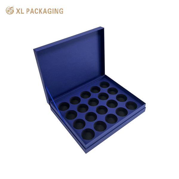 Recyclable Hinged Lid Tea Gift Box with 20 Cavity EVA Insert and Custom Gold Logo