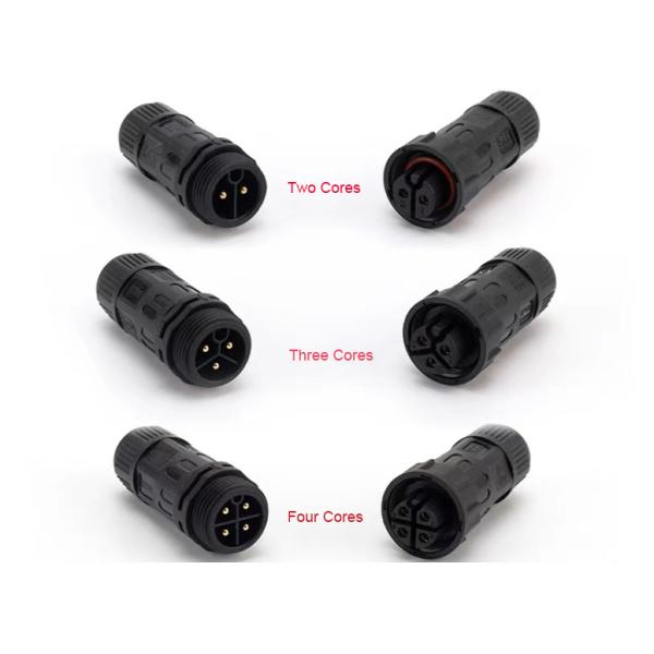 Black Waterproof Plug Connector M20 PA66 Outdoor LED Plug Connector