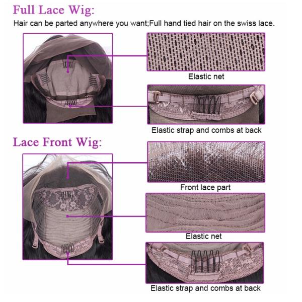 Virgin Human Hair Full Head Lace Wigs With Baby Hair , Natural Hairline Human Lace Wigs