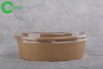 Recipiente descartável da salada do círculo da bacia 32oz do papel de embalagem com a tampa plástica clara