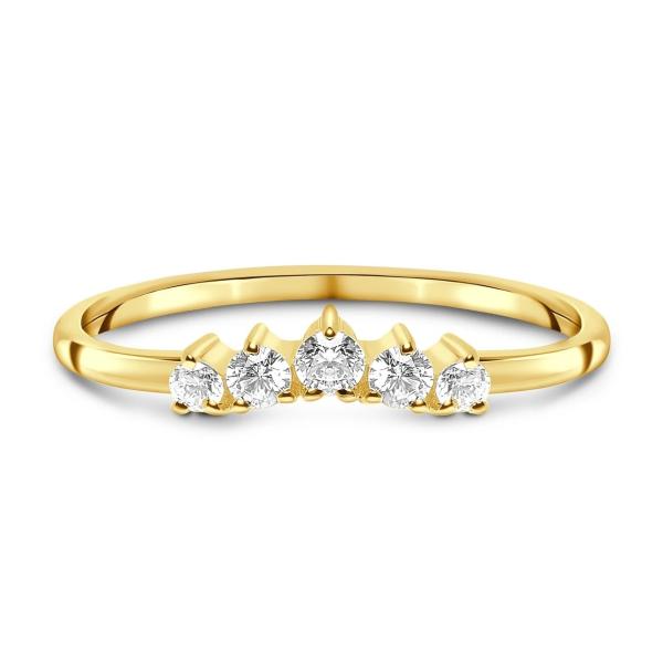Real Cut Diamond Wedding Rings Brilliant 14K Rose Gold Jewelry