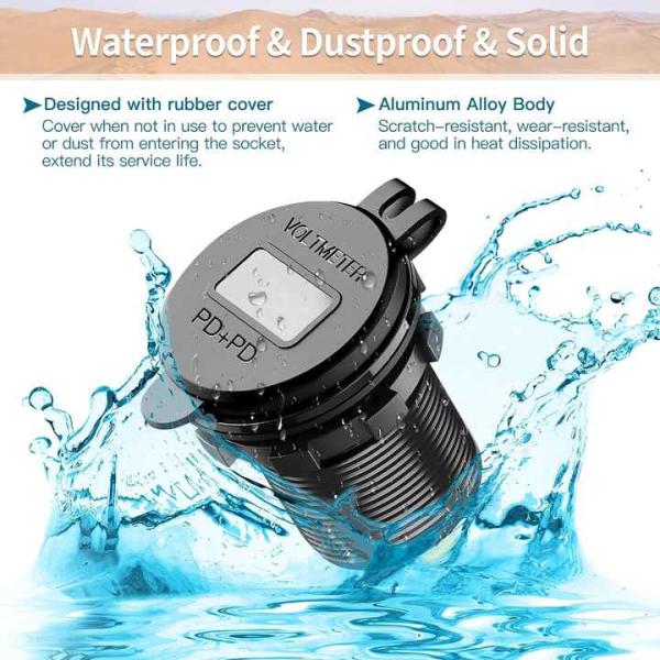 12V USB C cargador de automóvil de aluminio Promoción doble PD3.0 puertos integrados en el adaptador de toma