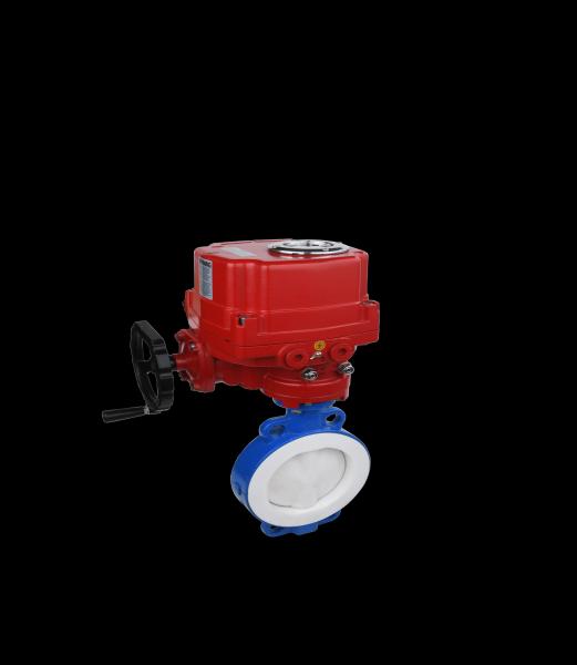2in15in Explosion-proof Electric PTFE-lined  Butterfly Valve with Hard Sealing Carbon Steel Flange DC24VAC110V220V380V