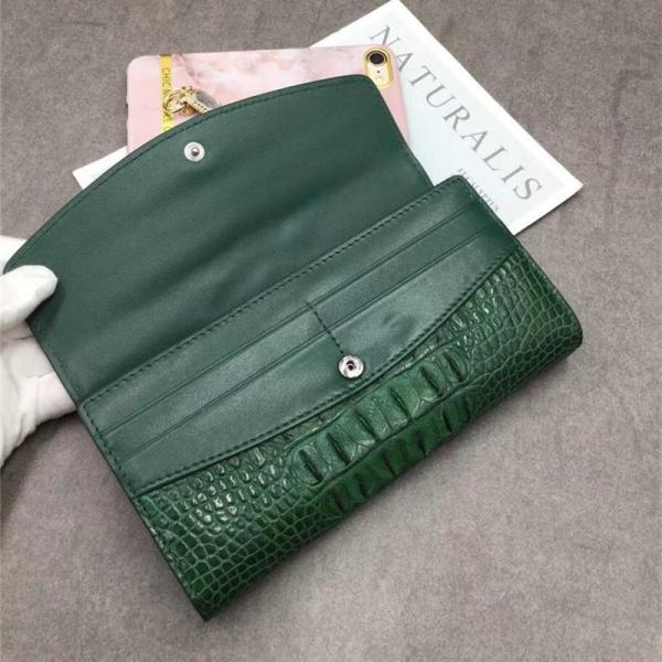 Exotic Real Crocodile Skin Women Large Trifold Wallet Genuine Alligator Leather Female Card Holders Lady Phone Clutch