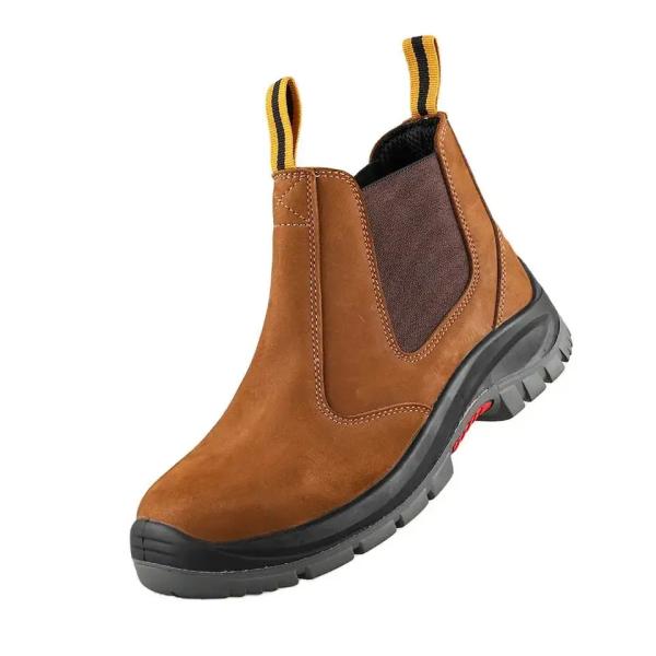 PU Leather / Rubber Outsole Shoes No Lace Waterproof Chelsea Work Boots