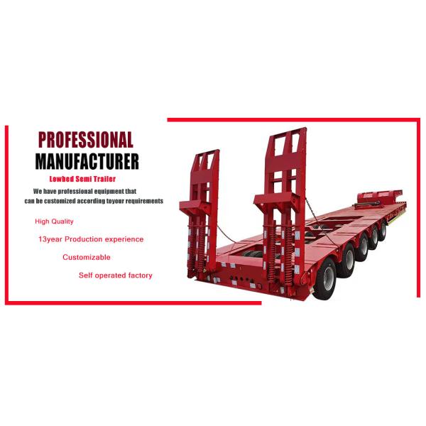 2240mm Tread Lowbed Utility Heavy Truck Tractor Semi Trailer for Customized Requests