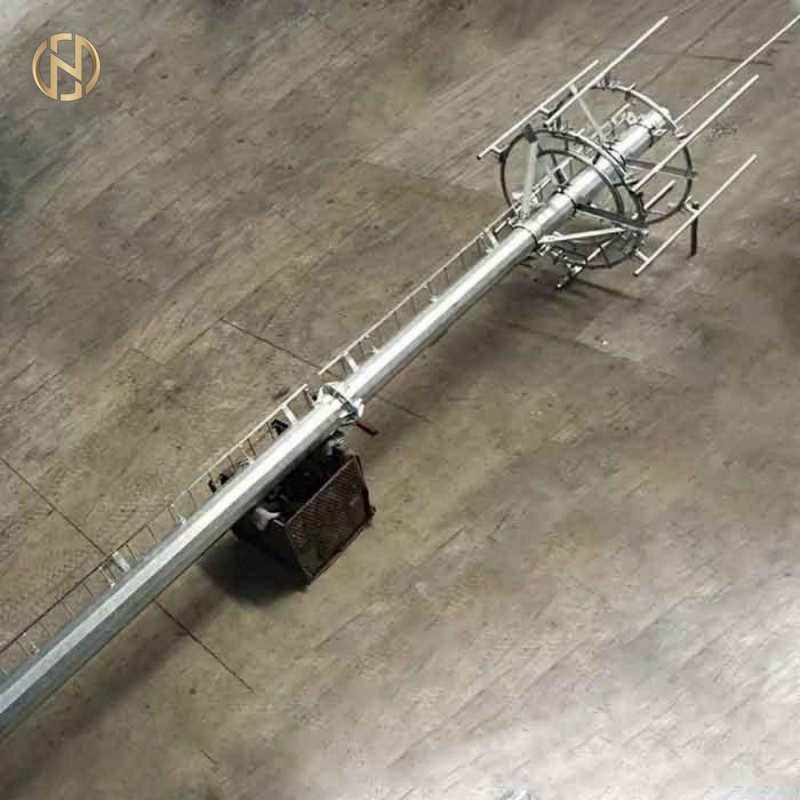 30-60m Hot Dip Galvanized Slip-joint Telecom Monopole Tower with Ladder, Platform and Lightning Rod for 5G Base Station