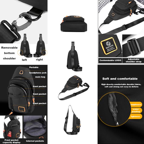 Sympathybag Crossbody Chest Sling Bag Water Resistant Small Chest Bag Men's OEM