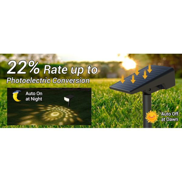 High conversion RGB colorful light  solar spot light outdoor courtyard wall lighting