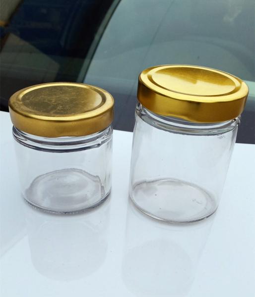 50g,100g,120g,200g and 250gram high transparent glass caviar jar with metal screw lid