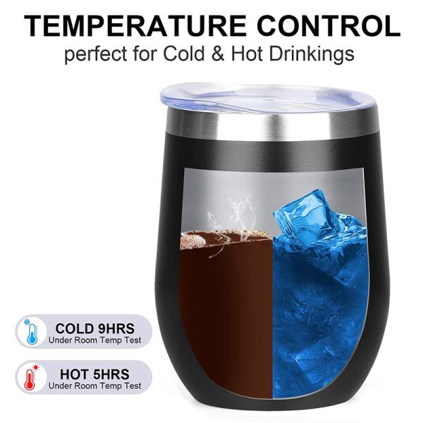Egg Shaped 12 Oz Vacuum Insulated Tumbler Custom Stainless Steel Wine Tumbler With Leakproof Lid Keeping Drink Hot Cold 3-6 Hours Considerate Design
