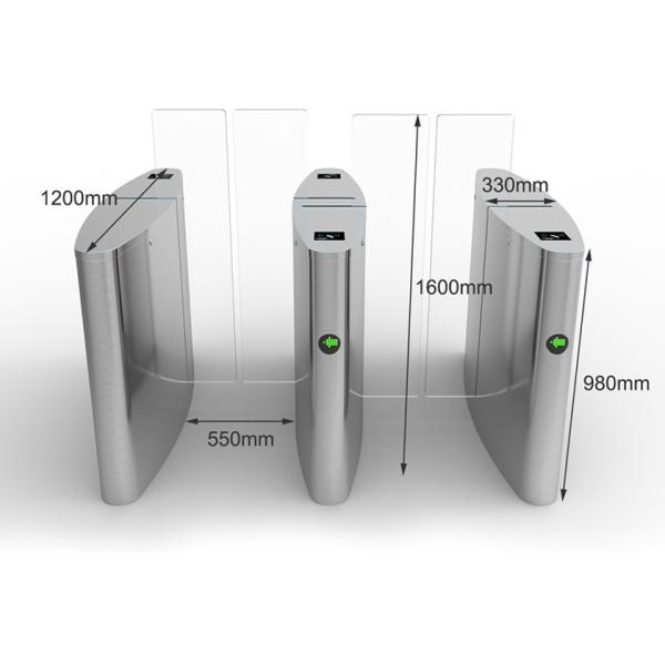 LED Indicator IP54 100W Half Height Sliding Turnstile SS304
