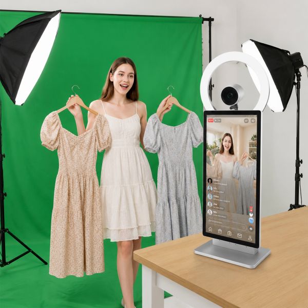 Professional 15.6 Inch 2K Touch Screen Desktop for Tiktok & Facebook Live Streaming All-in-One Live Broadcast Service Equipment