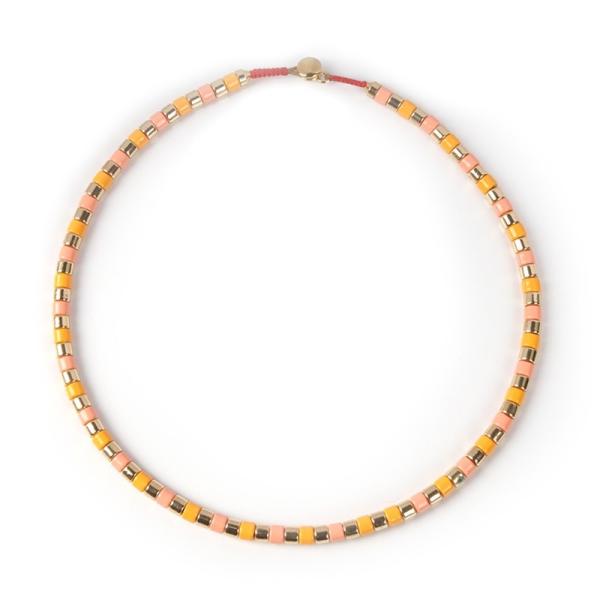 Stackable Choker Enamel Bead Necklace , RTS Handmade Bead Necklaces