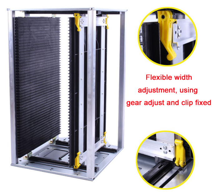 Heat Resistant Metal ESD Antistatic SMT PCB Magazine Rack For SMT Assembly Line PCB Circulation