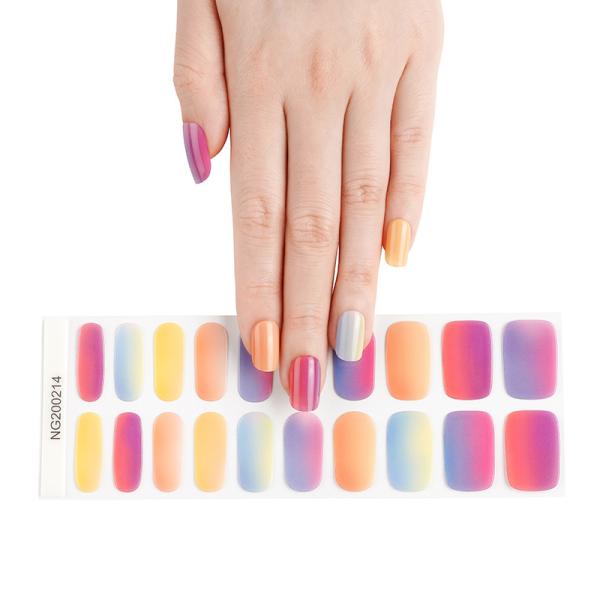 Hot Sell Non-Toxic New Beauty Semi cured Gel nail sticker Wholesale gel nail art Nail Supplies