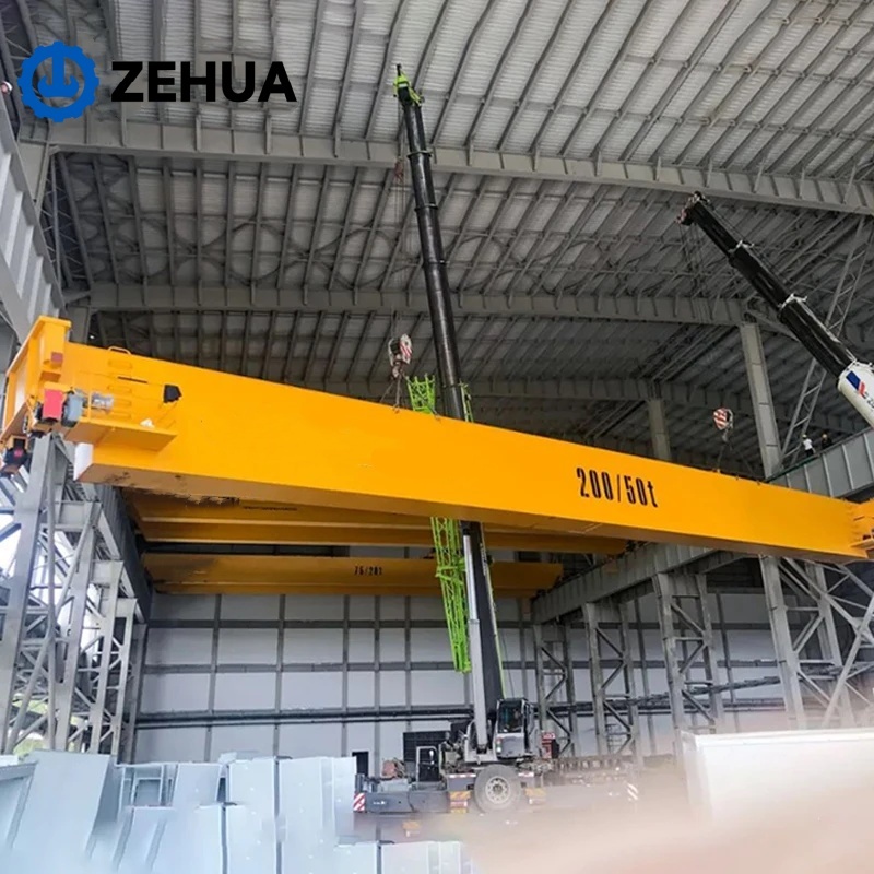 Zehua 50T 20M European Model Type Double Beam Overhead Crane Double Girder Bridge Overhead Crane With European Standard