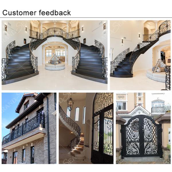 Modern Screen Main Entry Rod House Storm Security Black Single Double Modern Wrought Cost Iron Front Doors