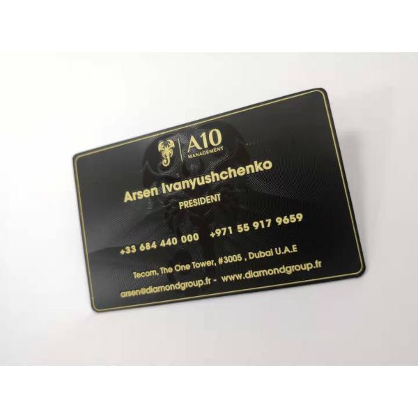 Латунные материальные штейновые черные визитные карточки металла с лазером гравируют логотип золота