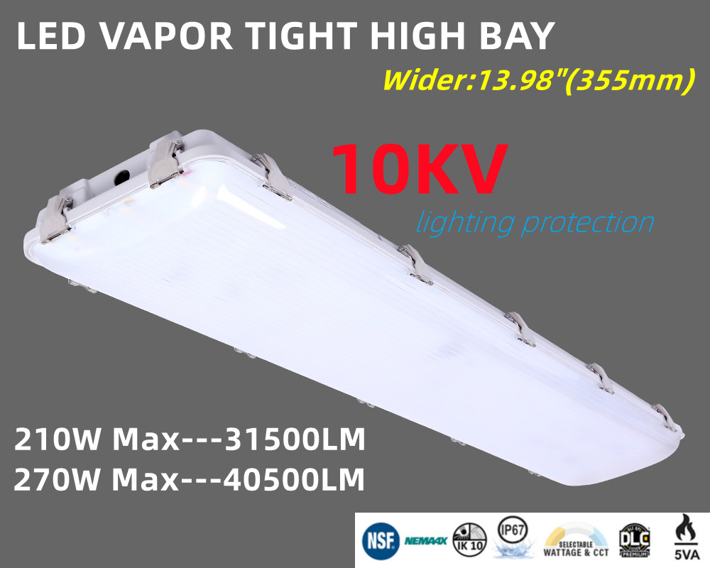 Sensor Control 200W LED Linear High Bay Light Fixture for Warehouse IK10 IP67 Waterproof