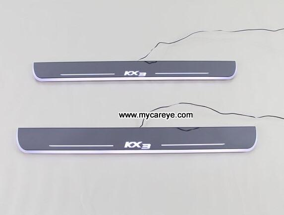 Kia KX3 Car accessory stainless steel scuff plate door sill plate light LED