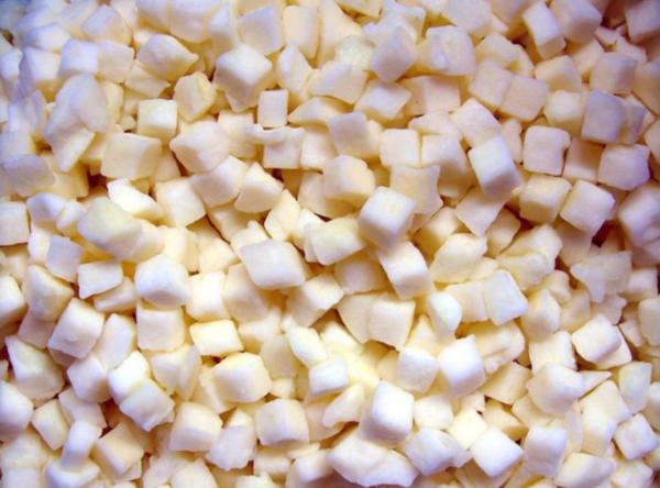 Flash Frozen Fruit / IQF Apple Dices Grade A Custom Size Acceptable